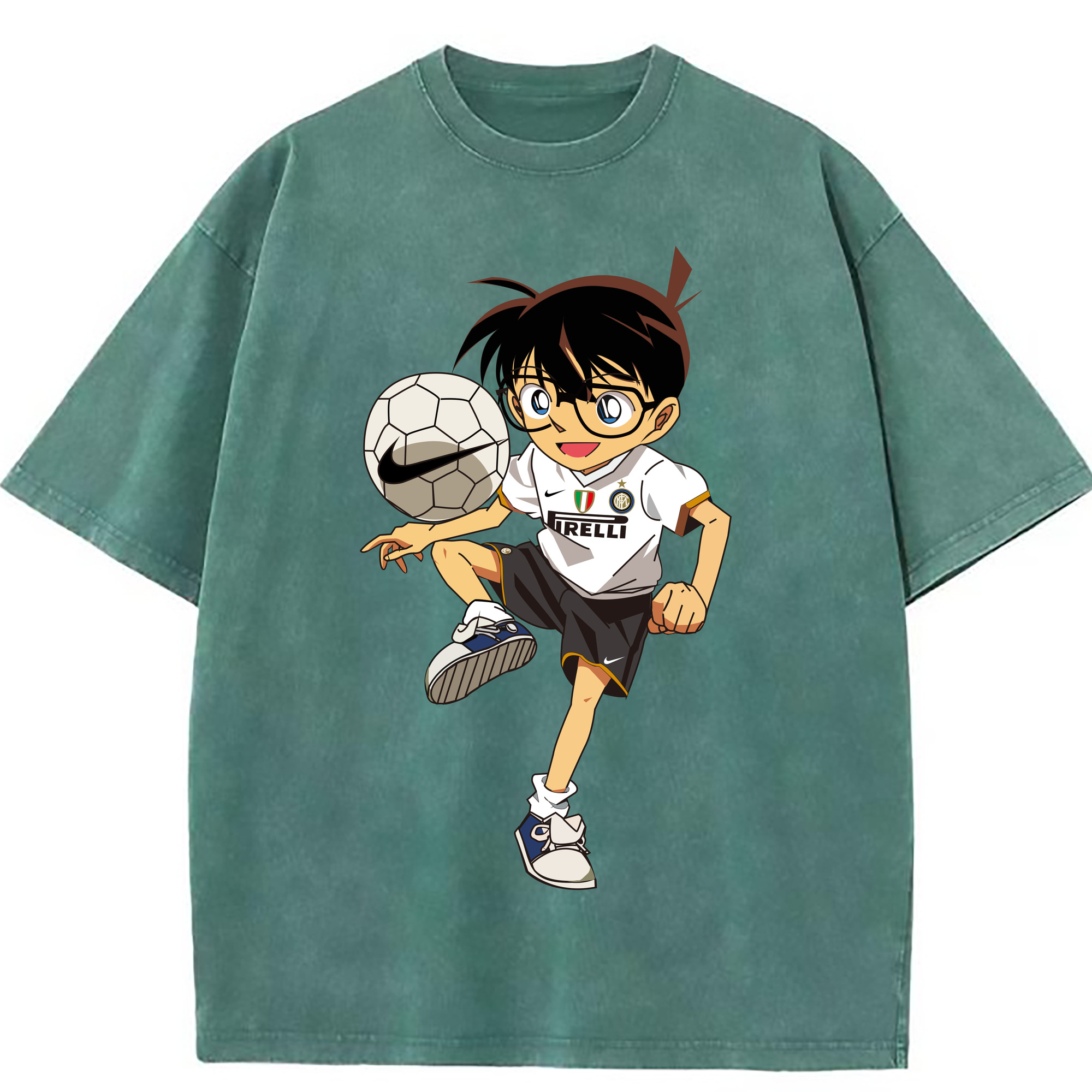 （画像用） 名探偵コナン 江戸川 コナン Detective Conan Conan Edogawa 綿100% ヴィンテージ風 半袖Tシャツ（フロントプリント）
